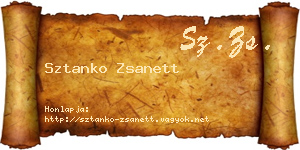 Sztanko Zsanett névjegykártya