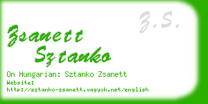 zsanett sztanko business card